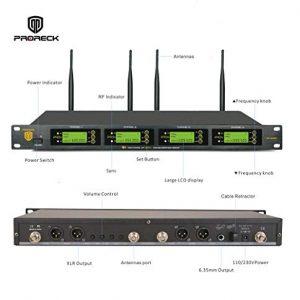 Experience Crystal Clear Sound with the PRORECK UK-4000 UHF 4-Channel Wireless Microphone System - Image 3