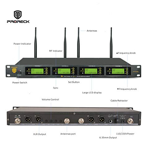 Experience Crystal Clear Sound with the PRORECK UK-4000 UHF 4-Channel Wireless Microphone System