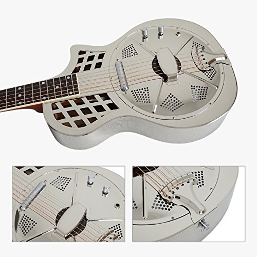 Bell Brass Cutway Electrical Parlour Resonator Guitar With Case