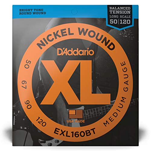 D'Addario Nickel Wound Bass Guitar Strings, Balanced Tension Medium