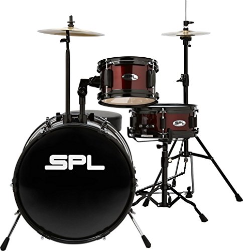 Sound Percussion Labs Lil Kicker - 3 Piece Jr Drum Set with Throne Wine Red