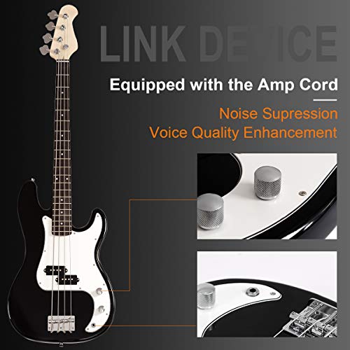 Goplus Electric Bass Guitar Full Size 4 String with Strap Guitar Bag Amp Cord