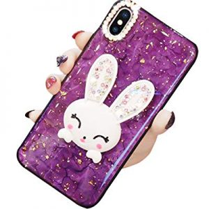 Case for iPhone Xs Max 6.5 Inch,Aulzaju iPhone Xs Max Bling Cute Rabbit Ring Stand