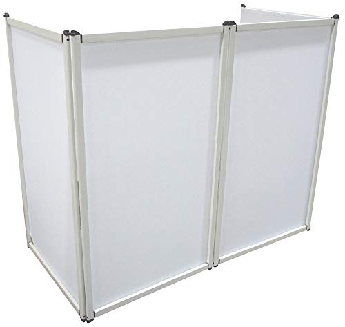 Harmony Audio HA-SKRIM Portable Aluminum DJ Booth Facade with White Scrim – Lightweight & Easy Setup