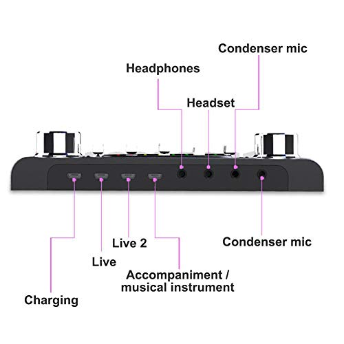 Ouying V10 Live Sound Card Voice Changer Device, with Bluetooth&Sound Effect