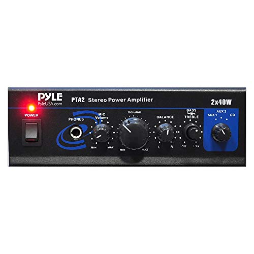 Home Audio Power Amplifier System - 2X40W Mini Dual Channel Mixer Sound