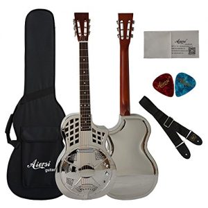 Bell Brass Cutway Electrical Parlour Resonator Guitar With Case