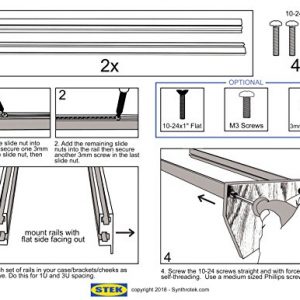Synthrotek Eurorack Rails - 168HP, 3mm Threaded Nut Strips - Image 4