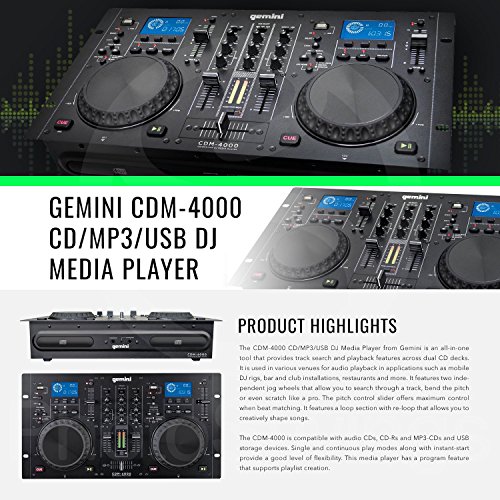 Gemini CDM Series CDM-4000 Professional Audio CD/MP3/USB DJ Media Player
