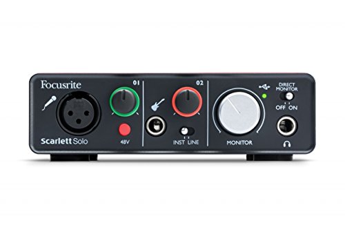 Focusrite Scarlett Solo USB Audio Interface with Red Plug-ins and 1 Year Extended