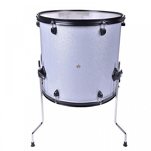 New Silver Drum Set 5 PC Complete Adult Set Cymbals Full Size Adult Drum