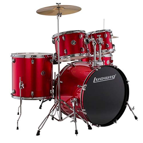 Ludwig Accent Series Complete Drum Set, Red Foil