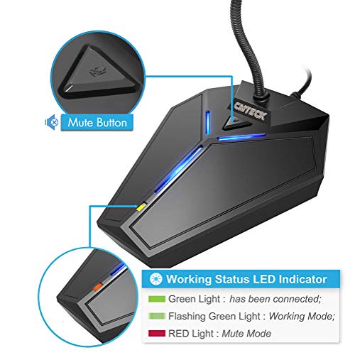 USB Computer Microphone, Plug &Play Desktop Omnidirectional Condenser PC
