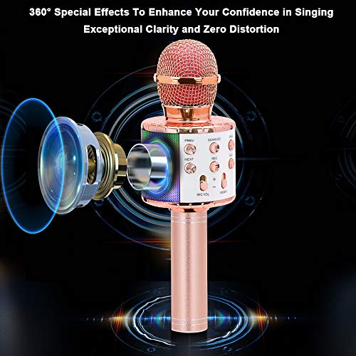 Verkstar Wireless Bluetooth 4 in 1 Karaoke Microphone, Portable Handheld Karaoke