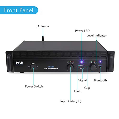 Professional Audio Bluetooth Power Amplifier - 2-Channel Rack Mount Bridgeable