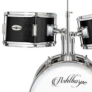 Ashthorpe 5-Piece Complete Kid's Junior Drum Set with Genuine Brass Cymbals - Image 4
