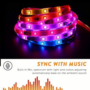 Dream Color LED Strip Lights Sync to Music, 16.4ft RGB 5050SMD Waterproof - Image 3