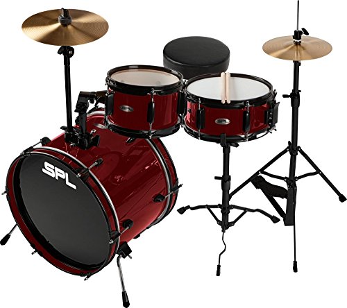 Sound Percussion Labs Lil Kicker - 3 Piece Jr Drum Set with Throne Wine Red
