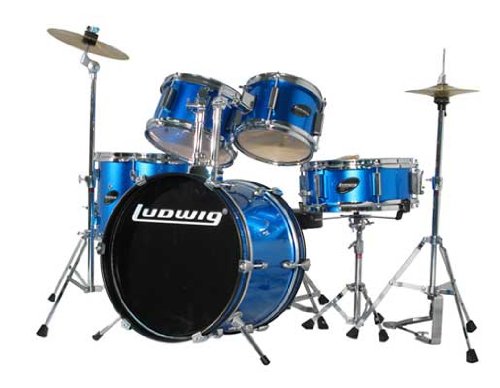 Ludwig Junior 5 Piece Drum Set with Cymbals (Blue)