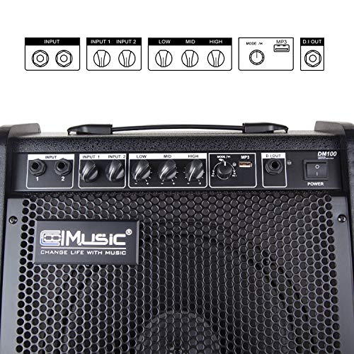 Coolmusic 100W Bluetooth Personal Monitor Electronic Drum Amplifier
