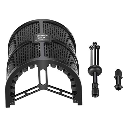 Neewer Tabletop Compact Microphone Isolation Shield with Tripod Stand