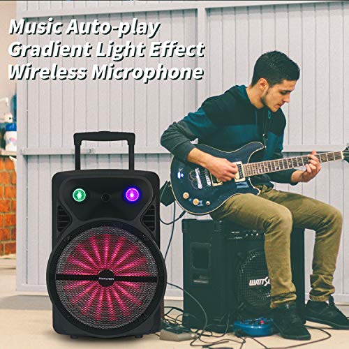 Starqueen PA Speaker System Karaoke Speaker with 15Inch Subwoofer Rechargeable