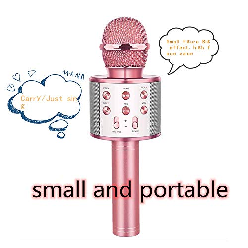 SLKIJDHFB Wireless Bluetooth Karaoke Microphone with Multi-color LED Lights