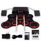 Roll-Up Drum Kit Portable Electronic Drum Set with Rechargeable Battery Foot