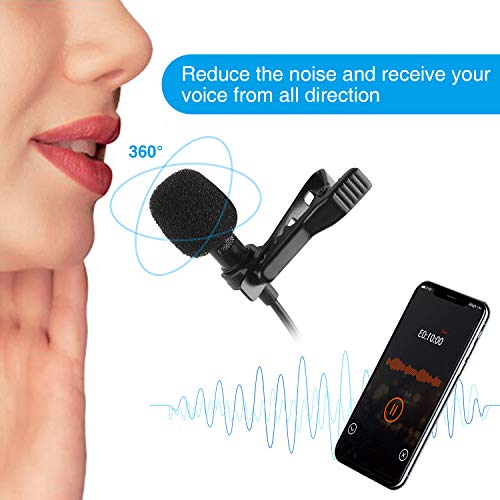 Lavalier Microphone – Noise-Canceling, Compatible with iPhone, Android, PC & DSLR
