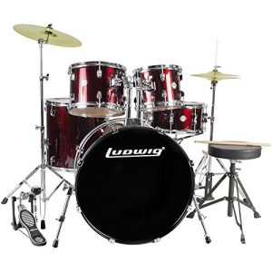 Ludwig Accent Drive 5-Pc Drum Set, Red Foil - Includes: Hardware - Image 2