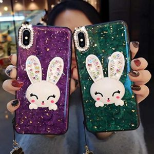 Case for iPhone Xs Max 6.5 Inch,Aulzaju iPhone Xs Max Bling Cute Rabbit Ring Stand - Image 4