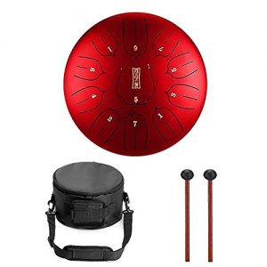 Niome 12 Inch Steel Tongue Drum 11 Notes w/Travel Bag and Mallets
