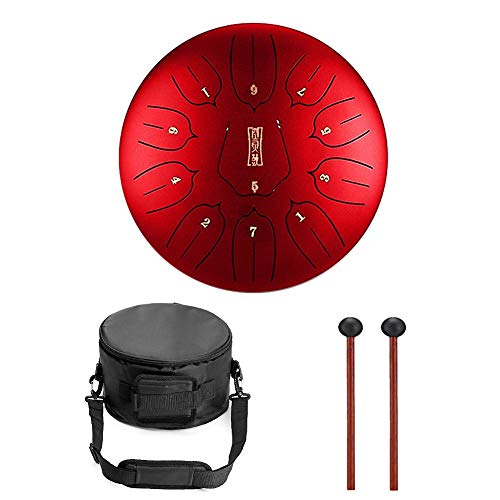 Niome 12 Inch Steel Tongue Drum 11 Notes w/Travel Bag and Mallets