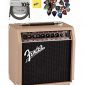 Fender Acoustasonic 15 Acoustic Guitar Amplifier - Brown and Wheat Bundle