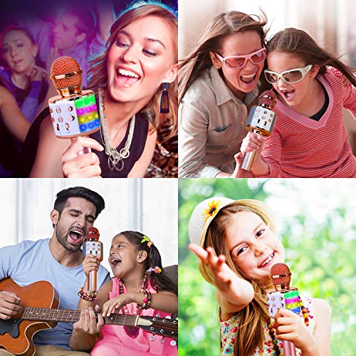 BlueFire Wireless 4-in-1 Bluetooth Karaoke Microphone with LED Lights – Portable and Multi-Function 🎤🎶
