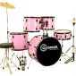 Gammon Percussion Pink Drum Set Full Size 5-Piece Kit with Cymbals Stands