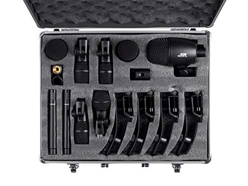 Monoprice 7-piece Drum and Instrument Mic Kit | With Mounts and Case