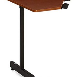 The On Stage WSC7500 45° Workstation Corner Accessory attached to a workstation, showing its sturdy steel frame and expansive surface for gear organization. 