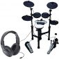 Carlsbro Electronic Drum Set with Realistic Kick Pedal + Over-Ear Stereo