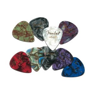 Fender Premium Celluloid Guitar Picks, 12 Pack, Abalone, Heavy
