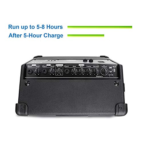 Acoustic Guitar Amplifier, 40 Watt Portable Rechargeable Amp for Guitar Acoustic
