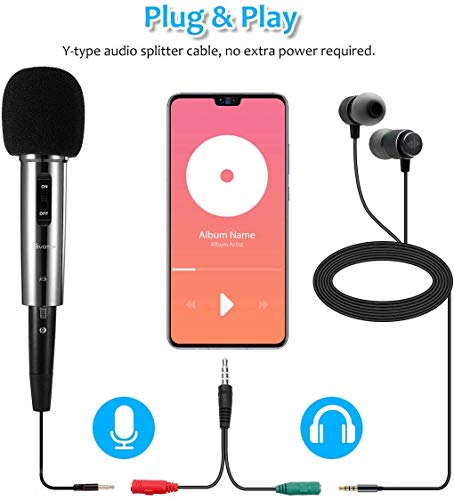Recording Microphone, EIVOTOR 3.5mm Condenser Microphone Plug and Play