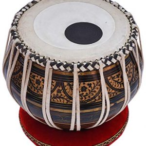 Tabla Drum Set, 2.5 Kg Black Painted Designer Brass Bayan, Beautiful Look - Image 3