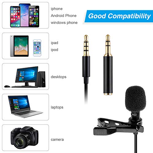 Lavalier Microphone – Noise-Canceling, Compatible with iPhone, Android, PC & DSLR