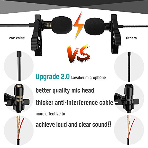 PoP voice Professional Lavalier Lapel Microphone Omnidirectional