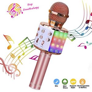 ShinePick Wireless 4 in 1 Bluetooth Karaoke Microphone, Handheld Portable Karaoke