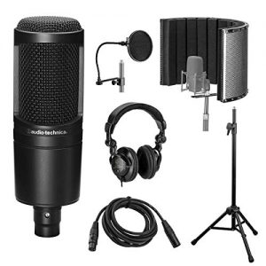Audio-Technica Cardioid Condenser Microphone with Vocal Recording Setup Kit