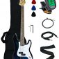 Crescent Electric Bass Guitar Starter Kit - Transparent Blue Color