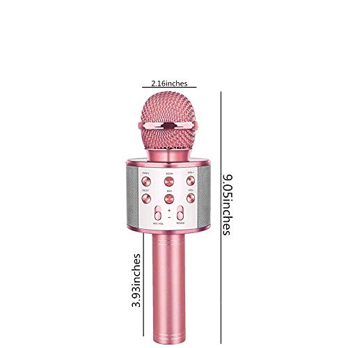 SLKIJDHFB Wireless Bluetooth Karaoke Microphone with Multi-color LED Lights