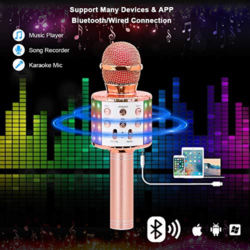 Verkstar Wireless Bluetooth 4 in 1 Karaoke Microphone, Portable Handheld Karaoke